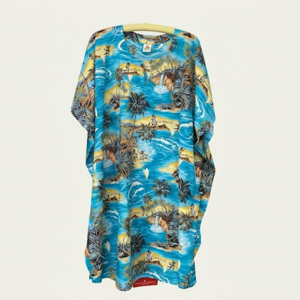 Vintage Rima 100% Terivoile Beachworld Caribbean Muumuu 
One Size Fits All